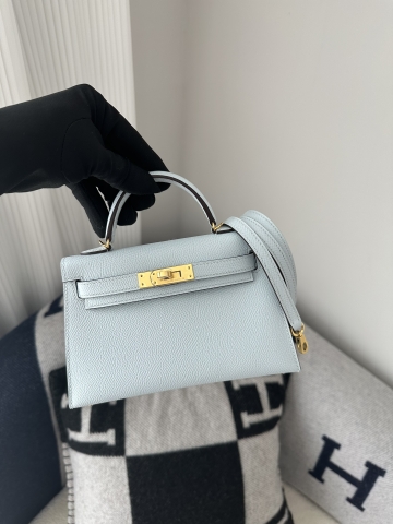 Kelly mini II epsom T0 Blue brume Gold hardware