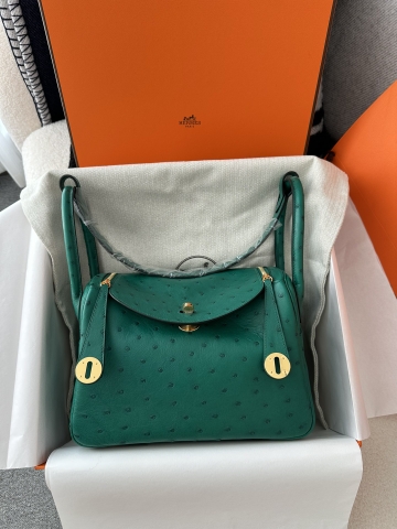 Lindy 26cm Klein Karoo ostrich  U4 Vert vertigo Gold hardware