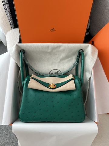 Lindy 26cm Klein Karoo ostrich  U4 Vert vertigo Gold hardware