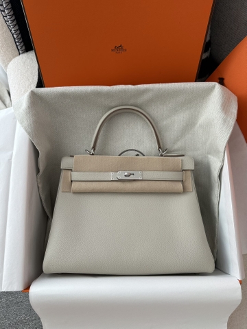 Kelly 28cm togo 8L Beton silver hardware