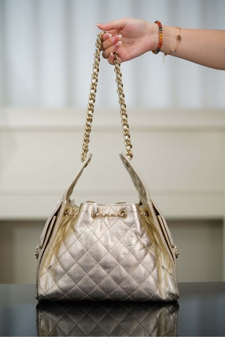 Chanel 25s Small Hobo Drawstring Bucket Bag