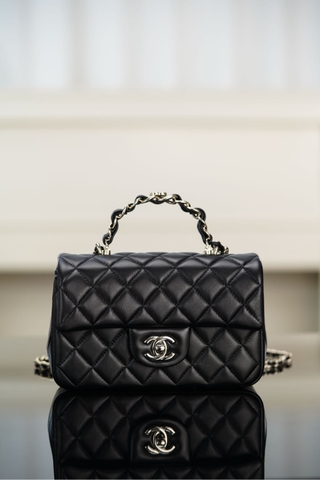 Chanel 23k Autumn Winter New Double C Handle CF Black