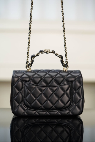 Chanel 23k Autumn Winter New Double C Handle CF Black