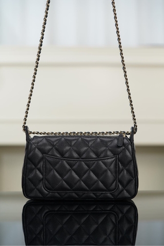 Chanel 25A Hidden Style Mahjong Bag in Black and Gold