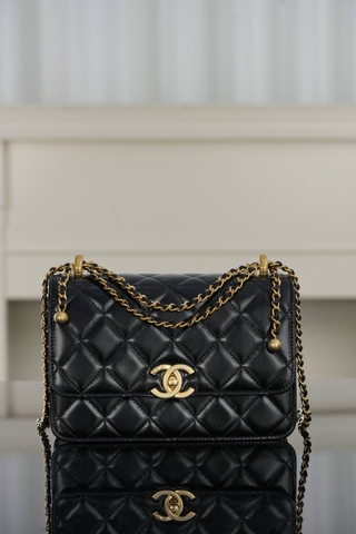 Channel 25s Black Cowhide Double Golden Ball 22cm