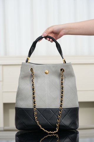 Chanel 25A Handcrafted Gray Bucket Bag