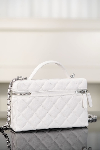 Chanel 25B Star Diamond Buckle LP Box Bag Silver