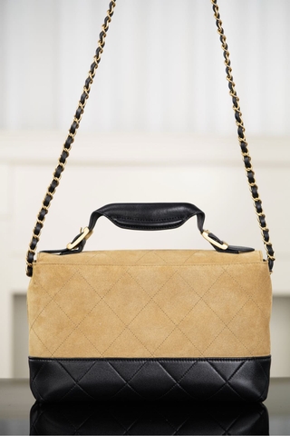 Chanel 25A Premium Handcrafted Color-Block Messenger Bag