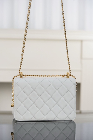 Channel 25s Original Calfskin White Double Gold Ball 22cm