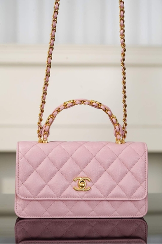 Chanel 25B Double C Handle Accordion Bag Pink
