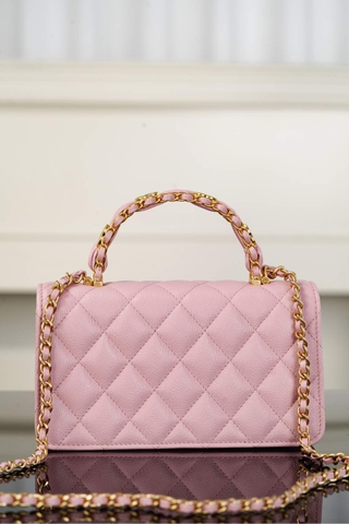 Chanel 25B Double C Handle Accordion Bag Pink