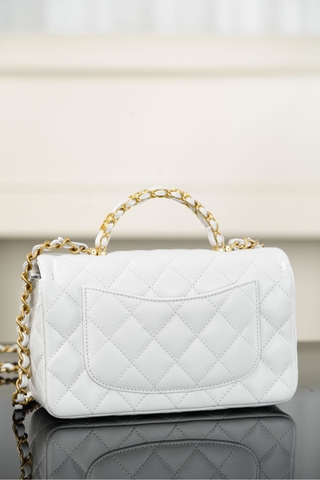 Chanel 25B Double C Handle CF Mini Bag Platinum