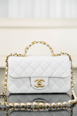 Chanel 25B Double C Handle CF Mini Bag Platinum