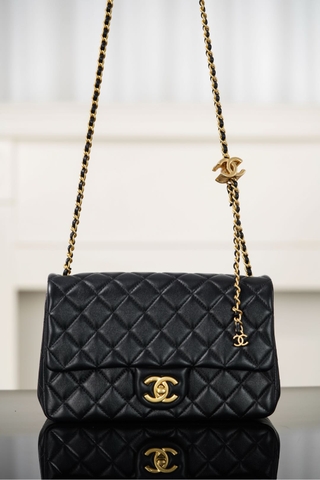 Chanel 25B Double C Chain CF Black Gold Bag