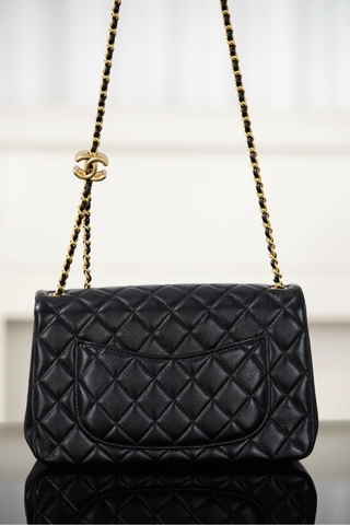 Chanel 25B Double C Chain CF Black Gold Bag