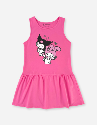 Đầm cotton sát nách Kuromi & My Melody