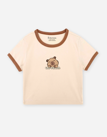 Áo croptop bé gái Capybara Labubu Kuromi