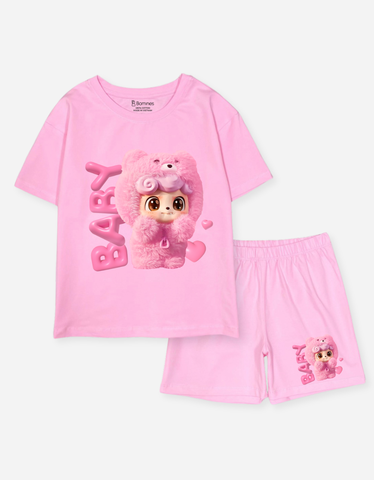 Đồ bộ ngắn bé gái BabyThree Bomines