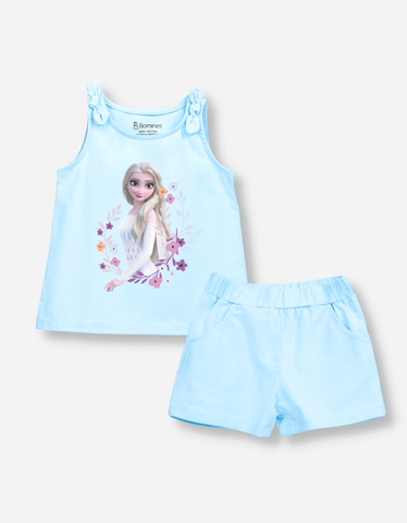 Đồ bộ ngắn bé gái nơ vai Elsa