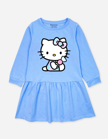 Váy bé gái mùa thu tay dài Hello Kitty