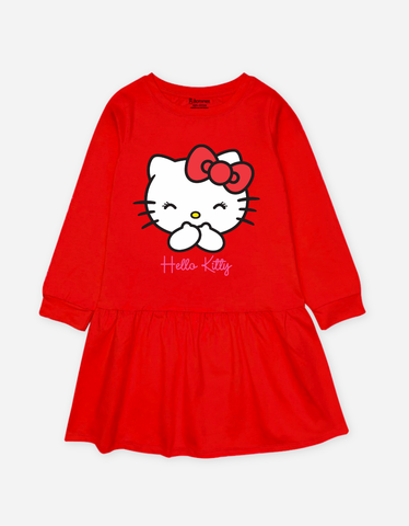 Váy bé gái mùa thu tay dài Hello Kitty