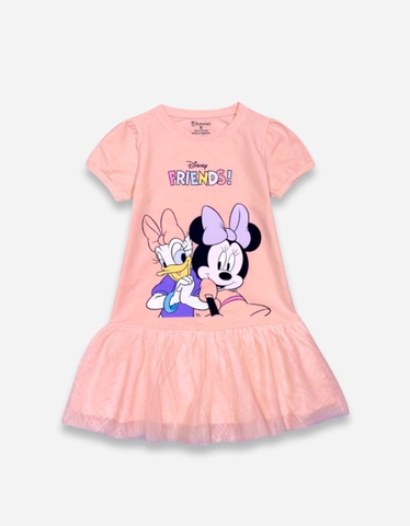Váy bé gái tay phồng phối lưới Minnie