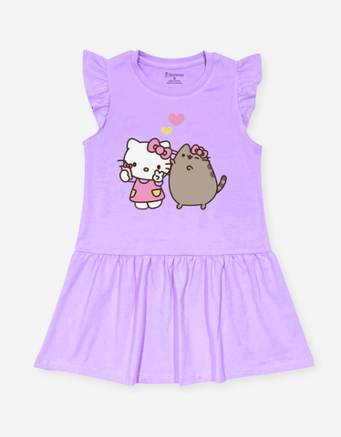 Váy bé gái tay cánh tiên Hello Kitty & Mèo Pusheen