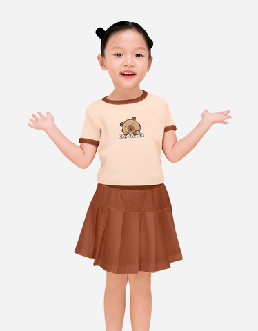 Áo croptop bé gái Capybara Labubu Kuromi