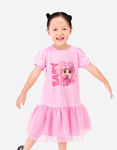 Váy bé gái Babythree Qkid Labubu Bomines