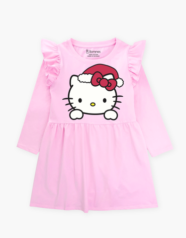 Váy bé gái mùa thu tay dài Hello Kitty