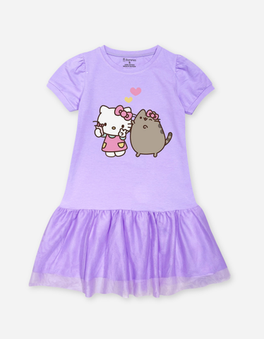 Váy bé gái tay phồng Hello Kitty & Mèo Pusheen