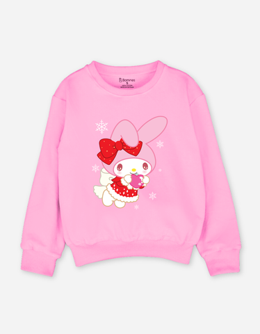 Áo bé gái Kuromi Bomines, Áo nỉ da cá cotton họa tiết cho bé 3 -12t, 14-40kg ATDSAN