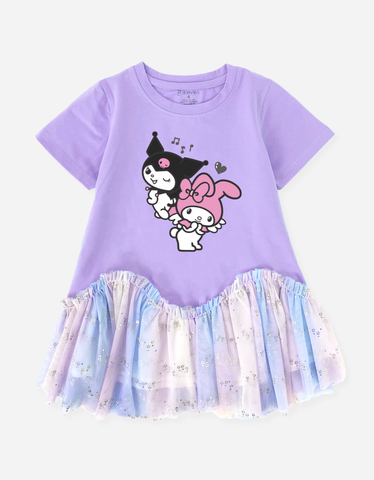 Váy bé gái phối lưới Kuromi & Melody