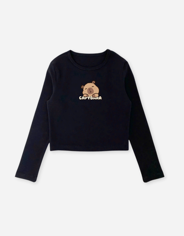 Áo tay dài bé gái Capybara Labubu Kuromi