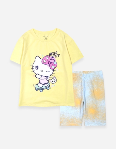 Đồ bộ lửng bé gái Hello Kitty quần loang