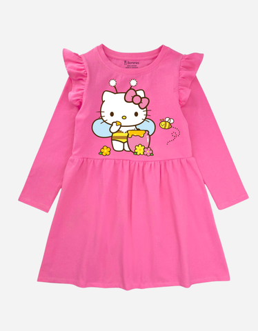 Váy bé gái mùa thu tay dài Hello Kitty