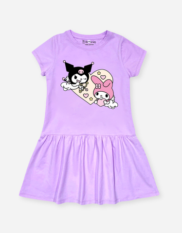 Váy bé gái tay ngắn Kuromi My Melody