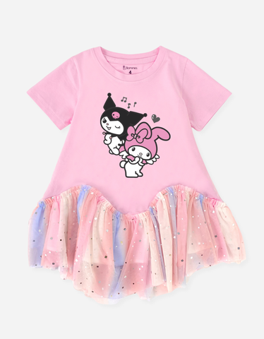 Váy bé gái phối lưới Kuromi & Melody