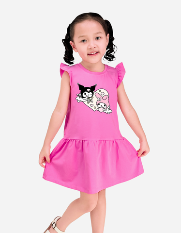 Váy bé gái tay ngắn Kuromi My Melody