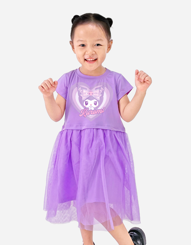 Váy bé gái phối lưới Bomines Sanrio Kuromi, Hello Kitty, Cinnamoroll, My Melody