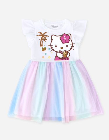 Váy bé gái phối lưới Hello Kitty