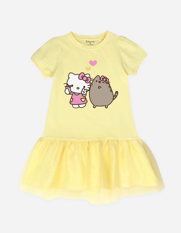 Váy bé gái tay phồng Hello Kitty & Mèo Pusheen