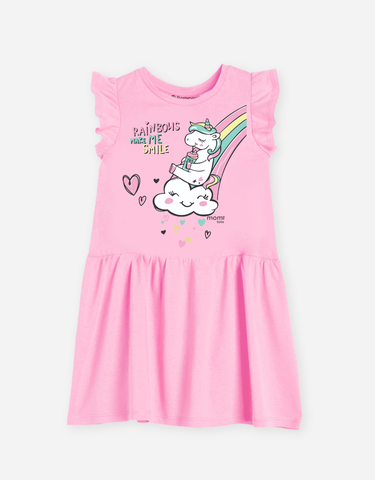 Váy bé gái Kỳ Lân Unicorn tay bèo