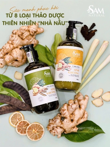 Bộ dầu gội gừng, dưỡng sinh 3 sản phẩm Sam Natural Sinh Khương