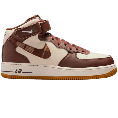 Nike Air Force 1 Mid Brown Plaid | DV0792-100
