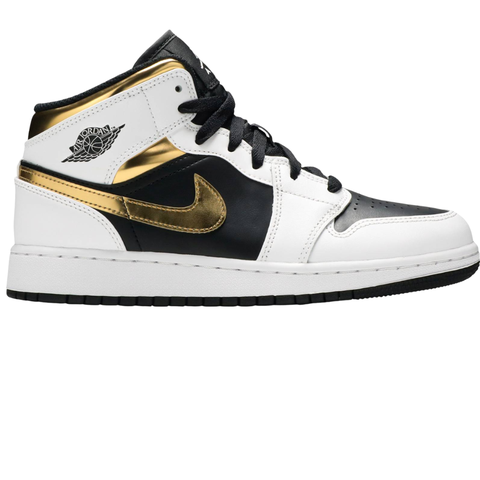 Nike Air Jordan 1 Mid GS White Gold | 554725-190