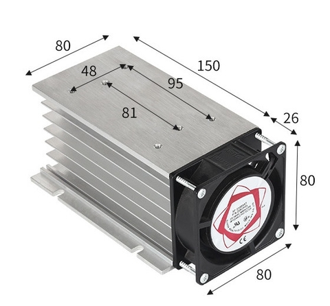 Đế tản nhiệt lớn cho SSR 3 pha 1 pha công suất cao