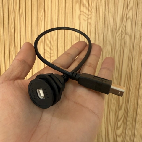 Cáp nối dài cổng USB B gắng mặt tủ phi 22mm, Cáp máy in gắng mặt tủ phi 22mm