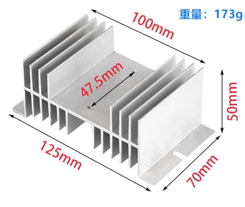 Đế tản nhiệt loại trung SSR 1 pha