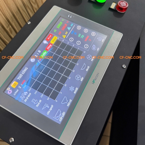 Tủ điều khiển máy rang cà phê tự động dòng ERC, Màn hình 10in Wecon, PLC delta